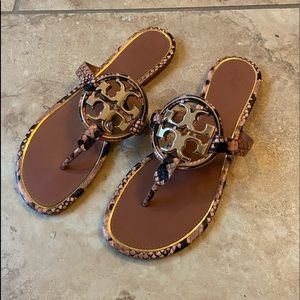 Tory Burch Brown Snakeskin sandals 9.5